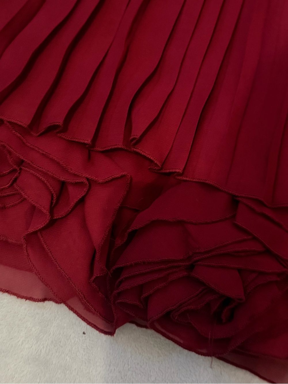 Pleated Chiffon Dress- Raspberry - Picture 2 of 6